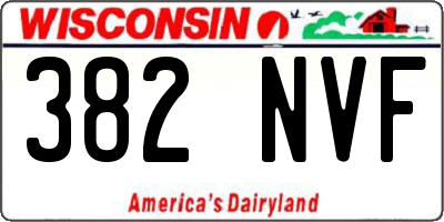 WI license plate 382NVF