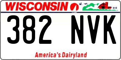 WI license plate 382NVK