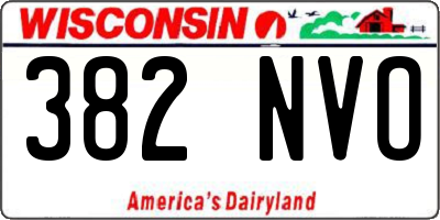 WI license plate 382NVO