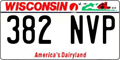 WI license plate 382NVP