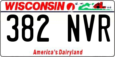 WI license plate 382NVR