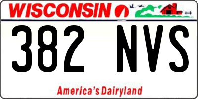 WI license plate 382NVS