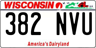 WI license plate 382NVU