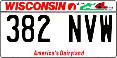 WI license plate 382NVW