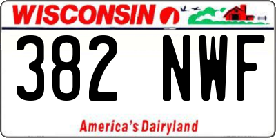 WI license plate 382NWF