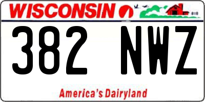 WI license plate 382NWZ