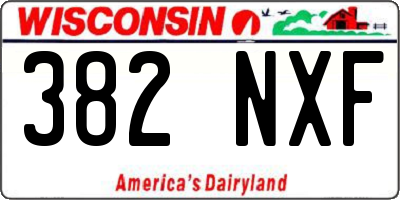WI license plate 382NXF
