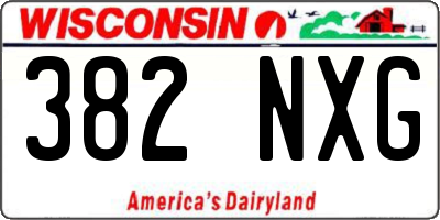 WI license plate 382NXG