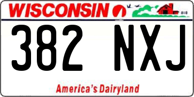 WI license plate 382NXJ