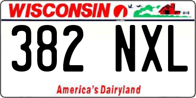 WI license plate 382NXL