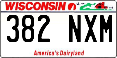 WI license plate 382NXM