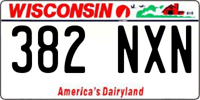 WI license plate 382NXN