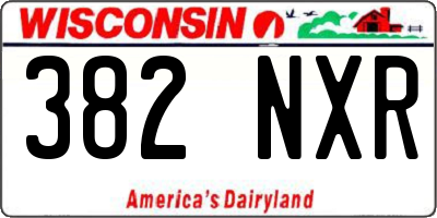 WI license plate 382NXR