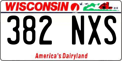 WI license plate 382NXS