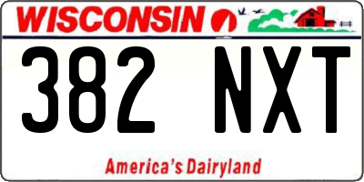 WI license plate 382NXT
