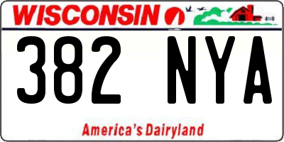 WI license plate 382NYA