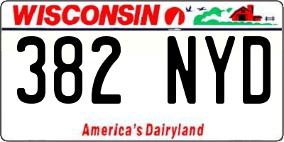 WI license plate 382NYD