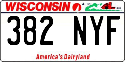 WI license plate 382NYF