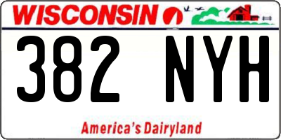 WI license plate 382NYH