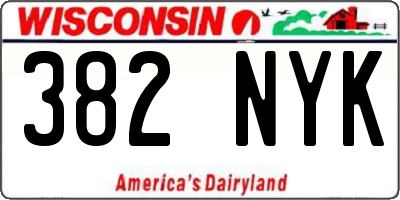 WI license plate 382NYK
