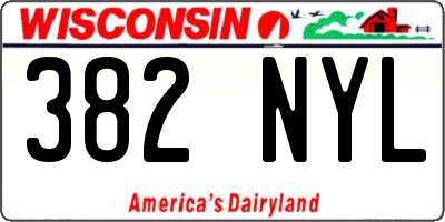 WI license plate 382NYL
