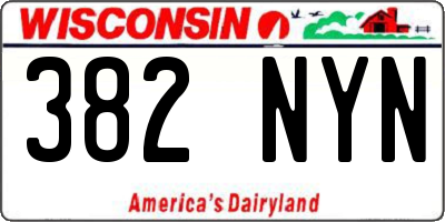 WI license plate 382NYN