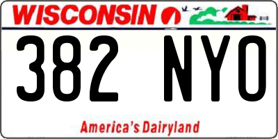 WI license plate 382NYO