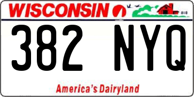 WI license plate 382NYQ