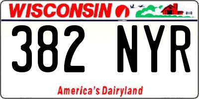 WI license plate 382NYR