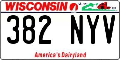 WI license plate 382NYV