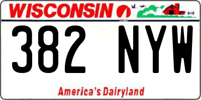 WI license plate 382NYW