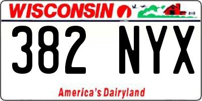 WI license plate 382NYX