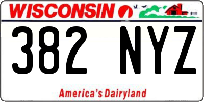 WI license plate 382NYZ