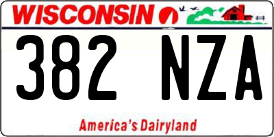 WI license plate 382NZA