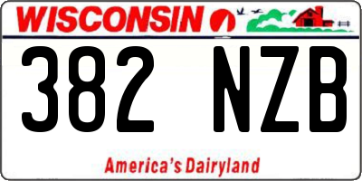 WI license plate 382NZB