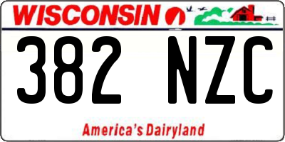 WI license plate 382NZC