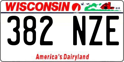 WI license plate 382NZE