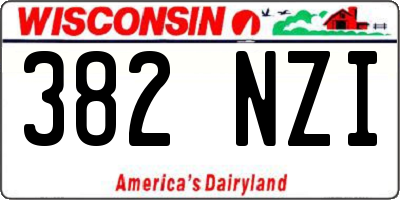 WI license plate 382NZI