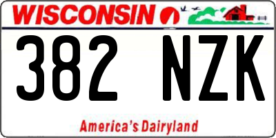 WI license plate 382NZK
