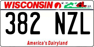 WI license plate 382NZL