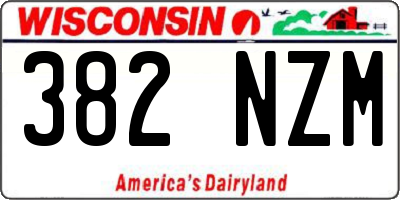 WI license plate 382NZM