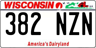 WI license plate 382NZN