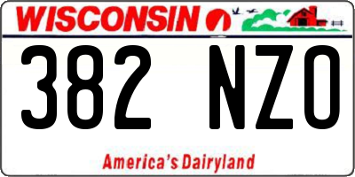 WI license plate 382NZO