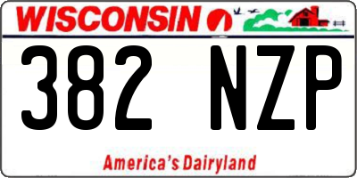 WI license plate 382NZP