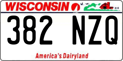 WI license plate 382NZQ