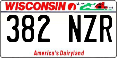 WI license plate 382NZR