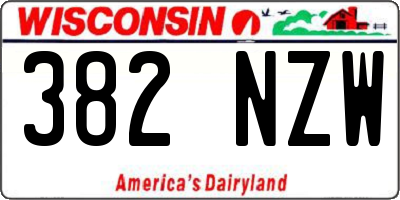 WI license plate 382NZW