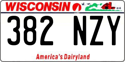 WI license plate 382NZY