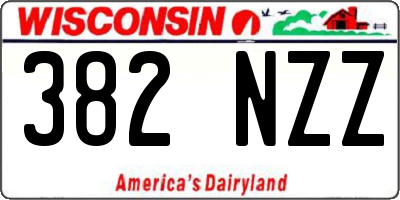 WI license plate 382NZZ
