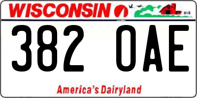 WI license plate 382OAE